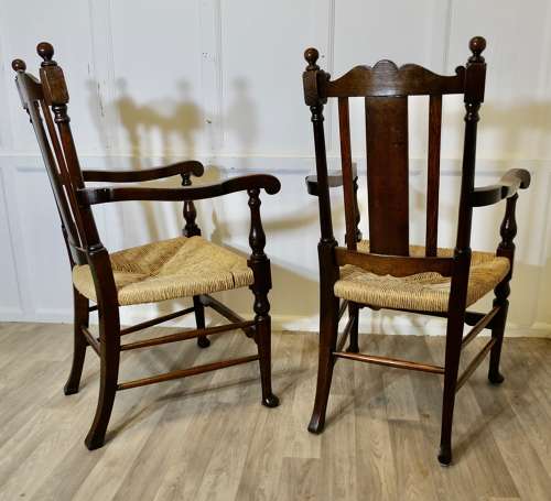 Pair of Excellent Quality Gothic Carved Oak Carver Chairs A good pair