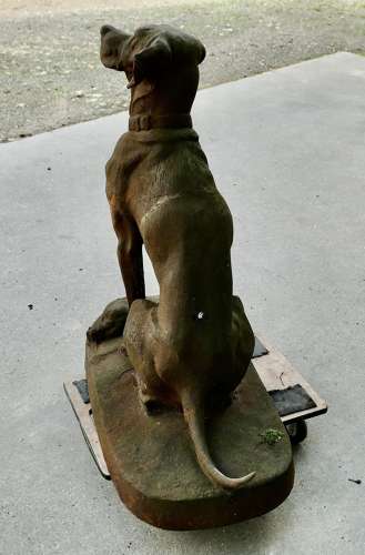 Cast Iron Statue of a Hunting Dog With a Pheasant A very contented Chap