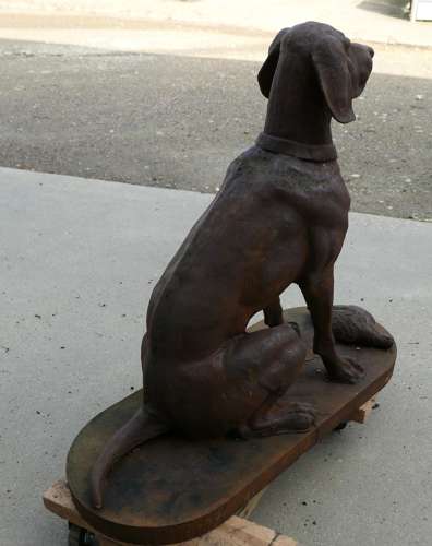 Cast Iron Statue of a Hunting Dog Retrieving a Pheasant A very proud Chap