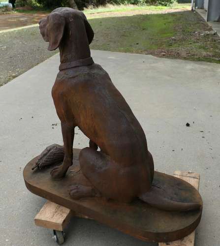 Cast Iron Statue of a Hunting Dog Retrieving a Pheasant A very proud Chap