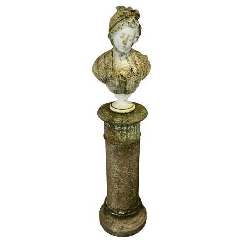 19th Century Carved Carrara Marble Bust after Jean-Baptiste GREUZE