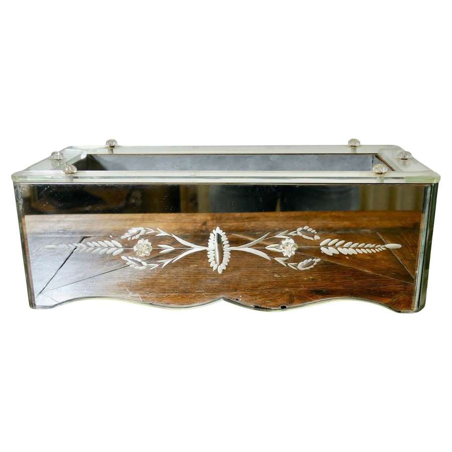 An Etched Venetian  Mirrored Planter Trough  A very unusual piece