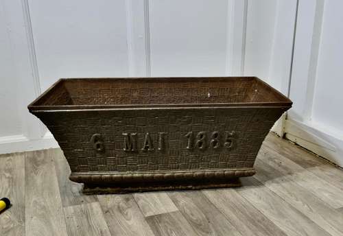 Cast Iron Planter dated 6th Mai 1885 A superb piece with a faux basket weave