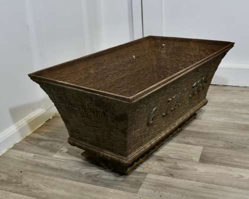 Cast Iron Planter dated 6th Mai 1885 A superb piece with a faux basket weave