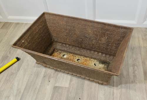 Cast Iron Planter dated 6th Mai 1885 A superb piece with a faux basket weave