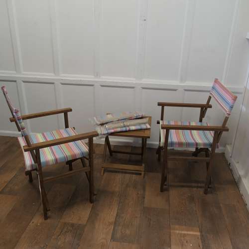 Mid Century set with 2 Directors Chairs and a Coffee Table