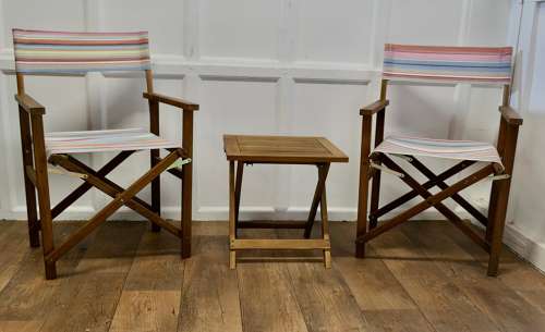 Mid Century set with 2 Directors Chairs and a Coffee Table