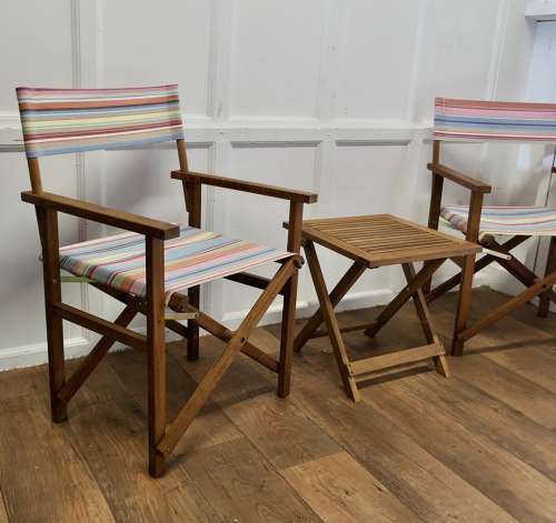 Mid Century set with 2 Directors Chairs and a Coffee Table