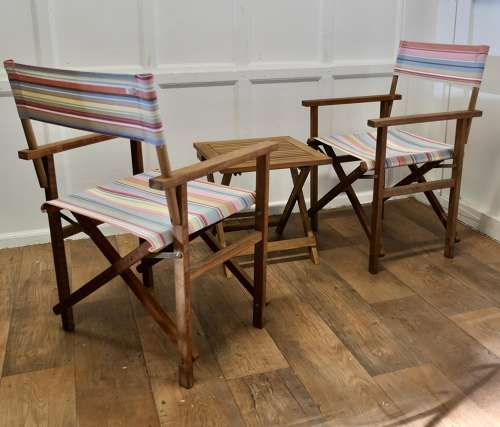 Mid Century set with 2 Directors Chairs and a Coffee Table