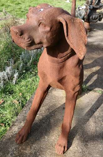 Large Weathered Cast Iron Standing Statue of a Hunting Dog A very handsome Chap