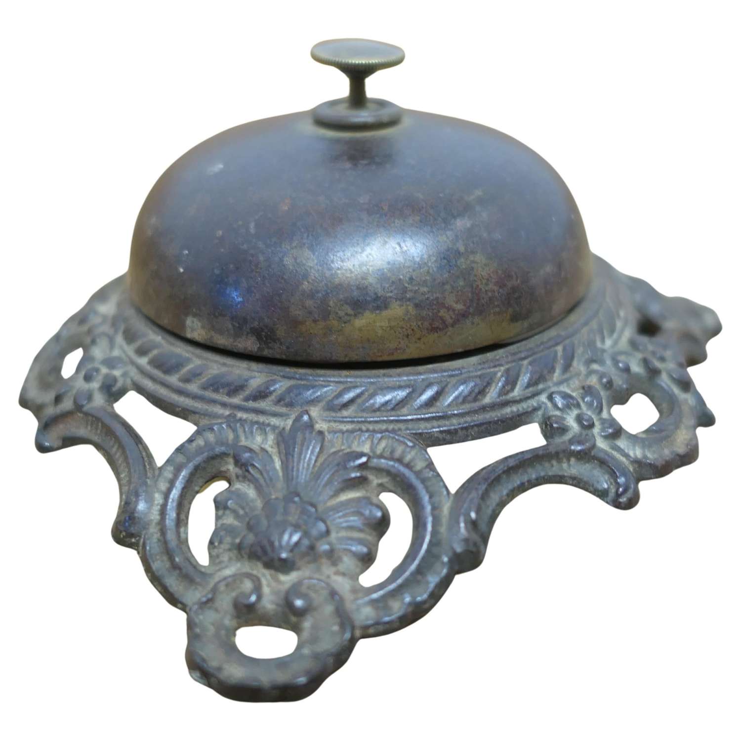 Victorian Decorative Iron Courtesy Counter Top Bell, Reception Desk Be