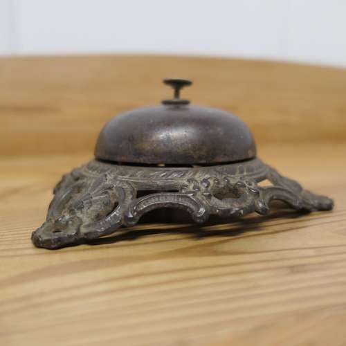 Victorian Decorative Iron Courtesy Counter Top Bell, Reception Desk Be