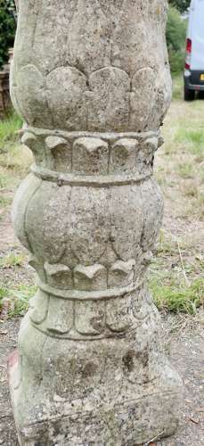 A Pair of Ancient Corinthian Type Stone Columns
