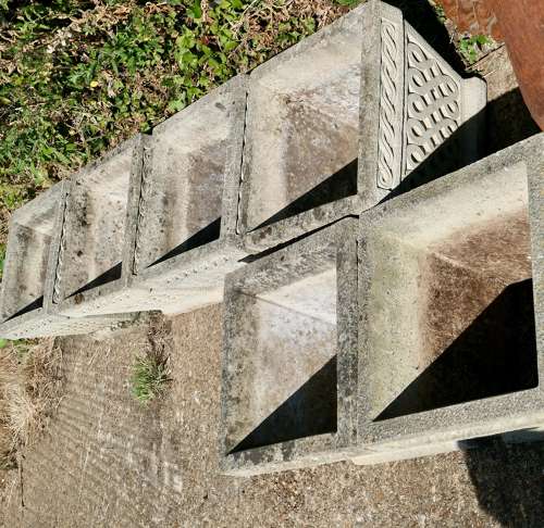 Set of 6 Classical Basket Weave Garden Planters