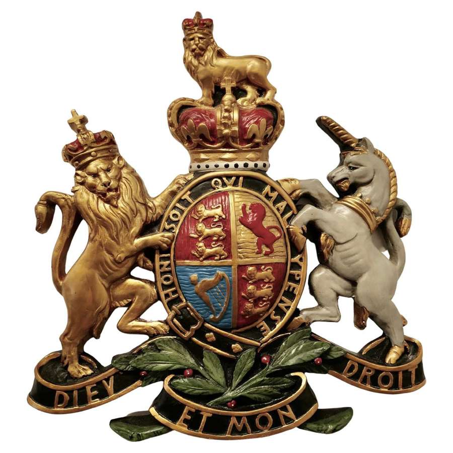 British Royal Coat of Arms Wall Plaque This Is a Large Scale Piece