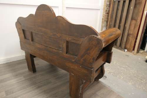 Teak Carved Settee, Bench