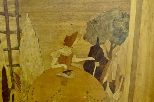 Arts and Crafts Marquetry Fire Screen