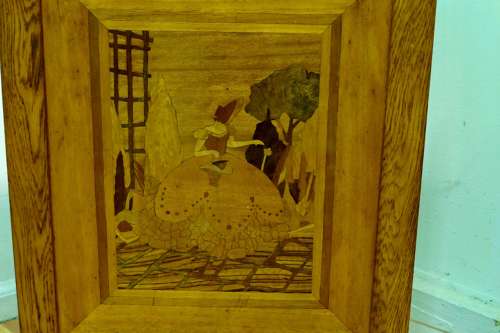 Arts and Crafts Marquetry Fire Screen