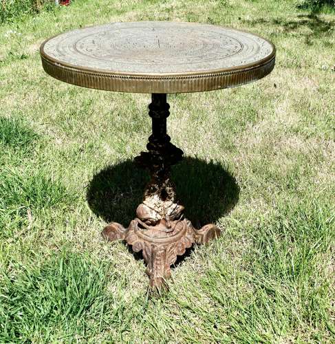 Brass Top Garden Iron Table