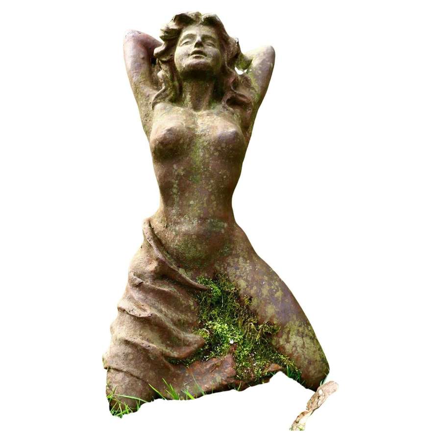 Weathered Female Statue of a Nude Figure &ldquo;Shameless&rdquo;