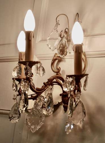 Pair of French Triple Wall Light Chandeliers