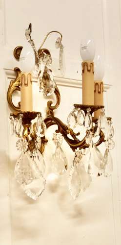 Pair of French Triple Wall Light Chandeliers