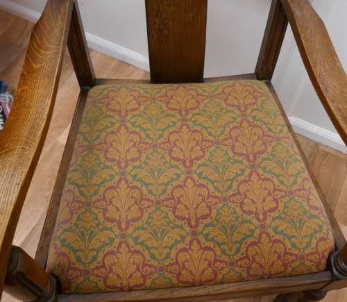 Pair of Arts and Crafts Golden Oak Carver Chairs