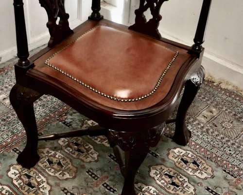 Chunky Georgian Style Mahogany Corner Arm Chair
