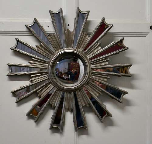 French Retro Sunburst Industrial Look Polished Mirror