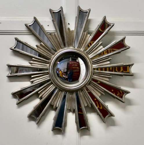 French Retro Sunburst Industrial Look Polished Mirror