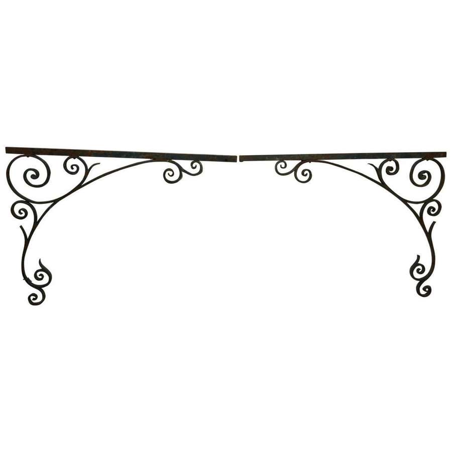 Pair of 19th Century French Wrought Iron Gate Post Corners