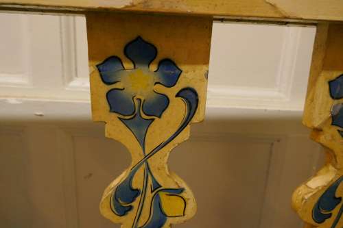 Hand Painted Wooden Railings from a Fair Ground