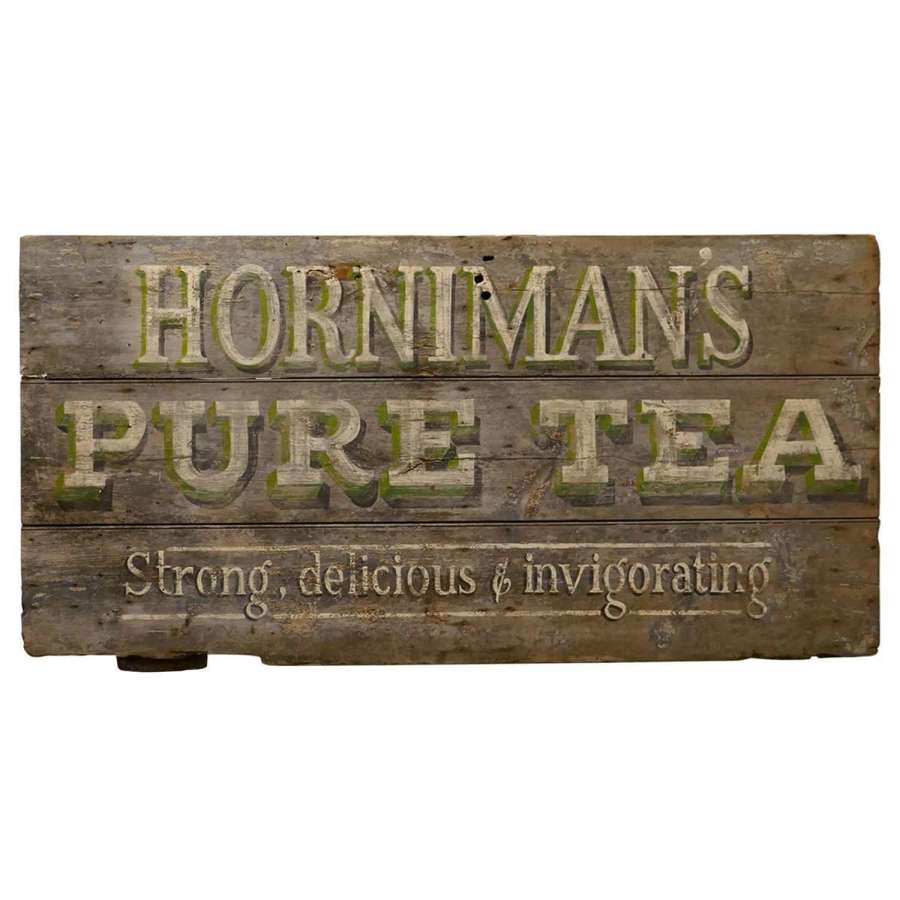 Large Painted Wooden Advertising Sign, &ldquo;HORNIMAN&rsquo;S PURE TEA&rdquo;