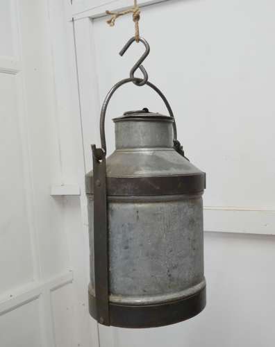 Large 19th Century Galvanised Metal Milk Churn with Iron Strapping
