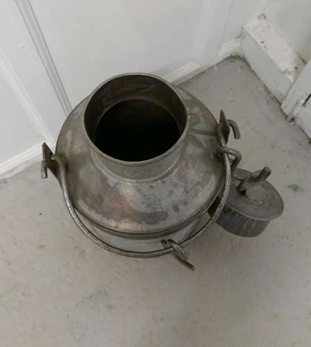 Large 19th Century Galvanised Metal Milk Churn with Iron Strapping