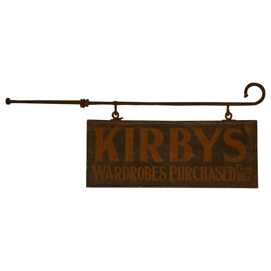 Edwardian Wall Hung Shop Sign, Kirbys&rsquo; Wardrobes Purchased
