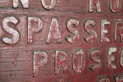 19th Century Rustic English Private Land Owners Trespassers Sign