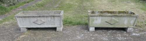 Set of 4 Large Weathered Garden Planters