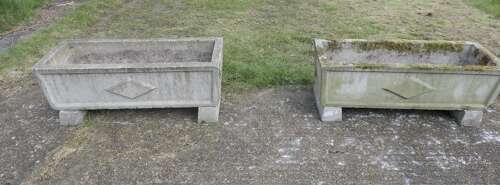 Set of 4 Large Weathered Garden Planters