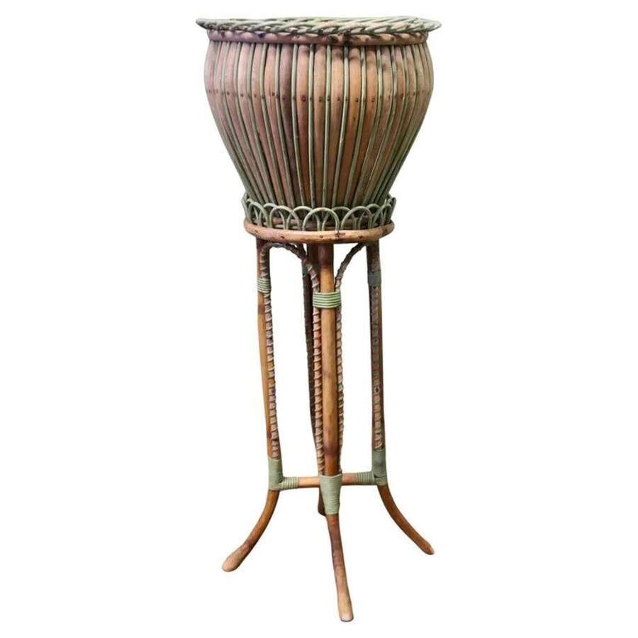 A Very Attractive Arts and Crafts Bamboo Jardini&egrave;re, Plant Stand