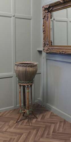 A Very Attractive Arts and Crafts Bamboo Jardinière, Plant Stand