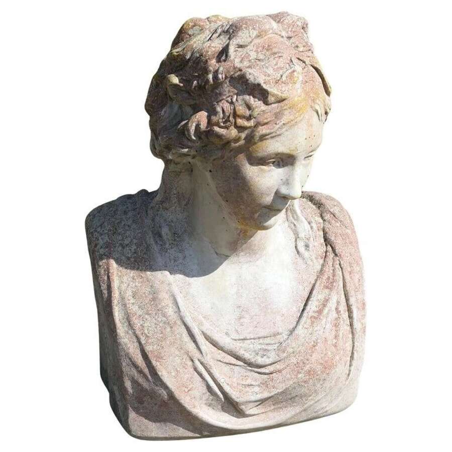 A Good Classical Weathered Bust of a Lady