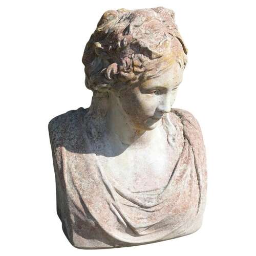 A Good Classical Weathered Bust of a Lady