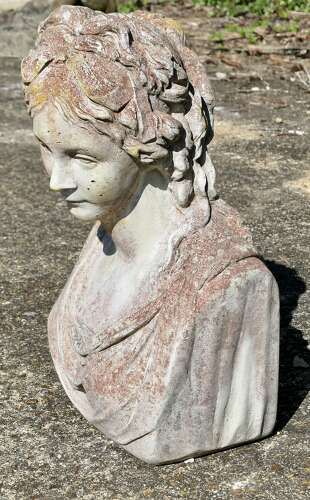 A Good Classical Weathered Bust of a Lady