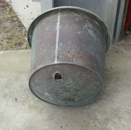 19th Century Copper Cauldron Log Bin or Planter