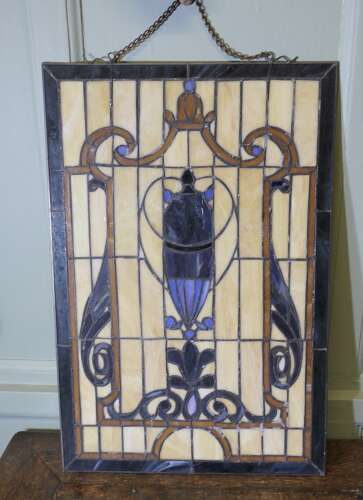 Art Nouveau Window Hanging Glass Panel