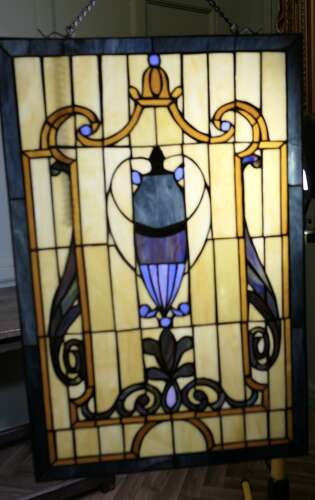 Art Nouveau Window Hanging Glass Panel