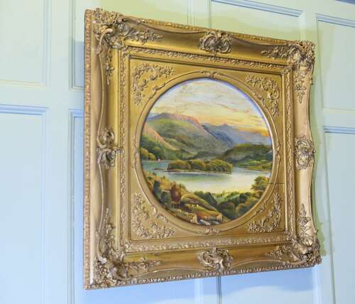Unsigned Victorian Landscape in a Large Square Frame