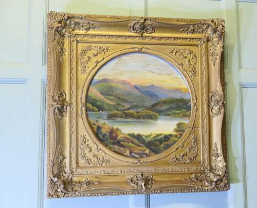 Unsigned Victorian Landscape in a Large Square Frame