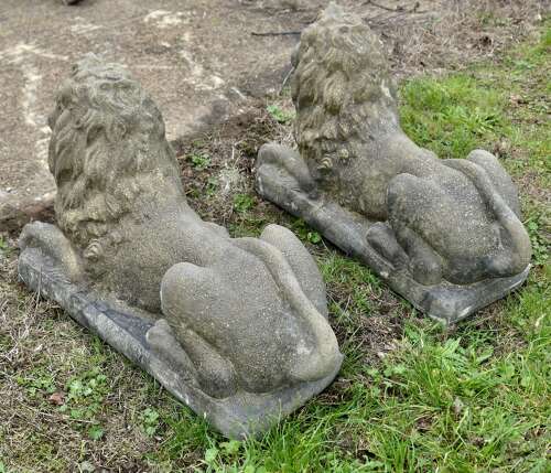 A Pair of Weathered Guardian Lions